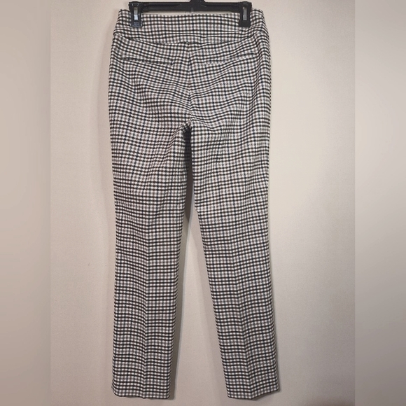 Renuar size 2 R1928 Woven Pant cream brown black plaid slim pull-on pants - Picture 6 of 6